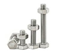 Kit de tornillos cabeza hexagonal externa M6 acero inoxidable 304, 20 juegos, pernos hexagonales longitud extendida con tuercas a juego(M6*70 (20 sets))