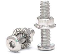 Kit de tornillos de cabeza hueca hexagonal biselados M6 de acero inoxidable 304 y tuercas con reborde, juegos 30/60, pernos Allen avellanados Tornillos de fijación(M6*35 (30 sets))