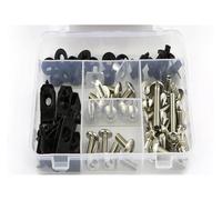 Kit de tornillos de carenado Para CBR600 F3 1995 1996 Kit Completo De Tornillos De Carenado Tornillos Para Carrocería Tuercas De Velocidad Clips De Carenado(Plata)