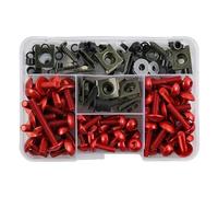 Kit De Tornillos De Carenado para Motocicleta para Ducati Scrambler 800 Monster 696 937 821 Multistrada 1200S V4S Desert X (177 Piezas) Tuercas de carenado(Rojo)
