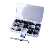 Kit de Tornillos de Reparación de Guitarra, Tornillos de Montaje para Guitarra Acústica Eléctrica, Kit de Hebillas de Correa, Herramienta Luthier con Pinzas (Negro)