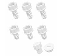 Kit de Tornillos de Repuesto para Muebles de Jardín Compatibles con Keter Allibert - 6 Piezas (3-45mm y 3-34mm) + Adaptador Universal/Tornilleria Para Muebles de Jardín ABS (Blanco)