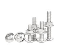 Kit de tornillos hexagonales y tuercas con brida de cabeza plana grande M6 de acero inoxidable 304, 20 juegos, pernos Allen avellanados Tornillos de fijación(M6x70 [20 sets])
