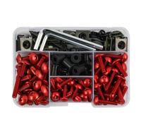 Kit De Tornillos para Carenado para Suzuki GSXR 600 750 1000 K1 K2 K3 K4 K5 K6 K7 K8 K9 K10 190 Piezas Tornillos De Fijación para Parabrisas Tornillos para Pernos De Motocicleta(Rojo)