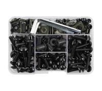 Kit De Tornillos para Carenado para Suzuki GSXR 600 750 1000 K1 K2 K3 K4 K5 K6 K7 K8 K9 K10 190 Piezas Tornillos Tuercas Y Clips De Fijación Tornillos para Pernos De Motocicleta(Negro)