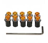 Kit De Tornillos Para Parabrisas M5 10 Uds Para Versys Para 300 650 1000 Para ZX6R ZX7R ZX10R ZX14R ZZR Pernos motocicleta(Orange)