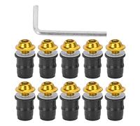 Kit de Tornillos para Parabrisas, M5x16mm Universal Aluminio + Caucho Tornillos del Parabrisas, Kit de Tornillos Compactos para Parabrisas de Motocicleta(C (Dorado))