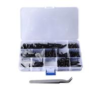 Kit de tornillos para reparación de guitarras, conjunto de tornillos de montaje y hebillas para correa para guitarras eléctricas y acústicas, con pinzas; surtido completo de (Negra)