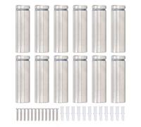 Kit de tornillos publicitarios, 12 juegos de tornillos de acero inoxidable para montaje de tornillos, accesorios de vidrio para marcos de fotos acrílicos, solución para colgar