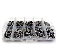 Kit de tornillos, tuercas y arandelas de cabeza hexagonal ultrafina plana de acero inoxidable 304 (400/2100 M1.6 M2 M3 M4 M5).(Set A 400Pcs)