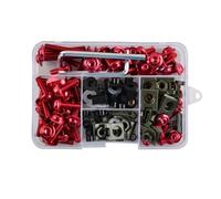 Kit De Tornillos, Tuercas Y Clips para Carenado para para VERSYS 650 para Ninja 300 400 650 para ZX6R para Vulcan S 650 para ZX10R KLX250 Kit Pernos De Carenado Motocicleta(Rojo)