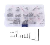 Kit de Tornillos y Tuercas 320 Piezas, Arandelas 304 Acero Inoxidable, M2 M3, Juego de Pernos Hexagonales y Gomas - Resistente a la Corrosión, Ideal para Autos y Maquinaria Pesad