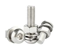 Kit de tornillos y tuercas de cabeza hueca hexagonal con arandelas M2 M2.5 M3 M4 M5 M6 M8 M10 de acero inoxidable 304 con cabeza redonda Allen(8mm,M4 10sets)