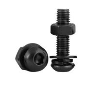 Kit de tornillos y tuercas de cabeza hueca hexagonal con arandelas M2 M2.5 M3 M4 M5 M6 M8 M10 M12, grado 12.9, cabeza redonda Allen negra(25mm,M6 5sets)
