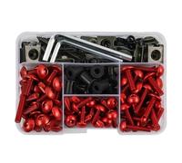 Kit De Tornillos Y Tuercas para Carenado De Motocicleta para H&Onda para CBR 6000 900 929 954 1000 RR para CBR600 F F2 F3 F4 F4i 190 Unidades Tuercas de carenado(Rojo)