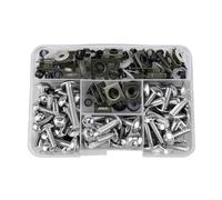 Kit De Tornillos Y Tuercas para Carenado De Motocicleta para K&awasaki para Ninja ZX-4R ZX-6R ZX-10R ZX-25R para Ninja 250 300 400 500 650 1000 Tuercas de carenado(Plata,177pcs)