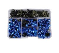 Kit De Tornillos Y Tuercas para Carenado De Motocicleta para Kawasaki KLR250 KLR650 para Ninja 1000 1000R 250 250R (177 Piezas) Tuercas de carenado(Azul)