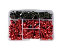 Kit De Tornillos Y Tuercas para Carenado De Motocicleta para Suzuki GSXR600, GSXR1000, GSXR1100 Y GSXR50 (177 Piezas) Tuercas de carenado(Rojo)