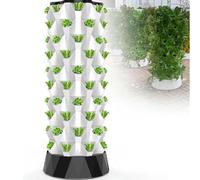 Kit de torre de cultivo hidropónico con bomba hidráulica, jardín vertical para hierbas, frutas y verduras, solución hidropónica para interiores y exteriores para un máximo rendimiento
