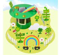 Kit de trampa para duendes del día de San Patricio para niños, juego de manualidades y manualidades con sombrero verde, escalera arcoíris, monedas doradas y huellas - Divertida actividad STEM en el