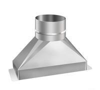 Kit de transición de conducto rectangular a redondo hecho de acero galvanizado para sistema HVAC de ventilación de microondas, optimización del flujo de aire (4 pulgadas)