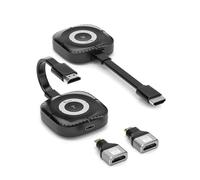 Kit de transmisor y receptor HDMI inalámbrico: transmisión 4K de grado de juego de 1080P a 60 Hz, alcance de 50 m, Plug & Play con cables y adaptadores USB-C duales (TV/PS5/Drones/Conferencia)