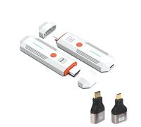 Kit de transmisor y receptor inalámbrico, adaptador de video HD 1080P con rango de 50 m, banda dual de 2.4G/5.8GHz para laptop, cámara, decodificador para monitor de proyector HDTV (blanco)