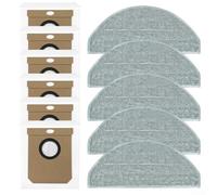 Kit de trapeador de repuesto y bolsas de polvo compatible con DEERMA S30 DEM-S30 Robot Vacuum Bolsas de filtro sin obstrucciones Fuerte sellado eficiente flujo de aire 5 almohadillas de microfibra