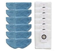 Kit de trapeador y bolsas de polvo de repuesto para aspiradora Tapo RVA300 RV10 Plus con fuerte contención de polvo (blanco)