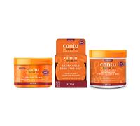 Kit de tratamiento capilar Cantu con crema de coco para rizar, gel Edge Stay y gel Twist & Lock con manteca de karit para cabello natural (el em