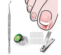 Kit de Tratamiento de Uñas Encarnadas, 50 Tiras Correctoras de Uñas Encarnadas con Levantador de Uñas Encarnadas y Cortaúñas