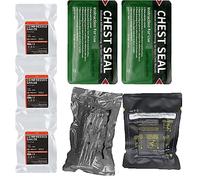 Kit de trauma para control de sangrado, vendaje israelí y sello de pecho, suministros de primeros auxilios de emergencia para heridas de bala, campamento militar y senderismo