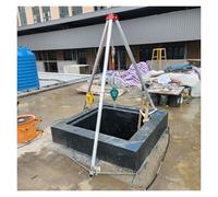 Kit de trípode de emergencia: elevador ajustable de 816,5 kg con cabrestante manual y dispositivo anticaída, capacidad de carga de 400 kg para operaciones de rescate seguras en alturas