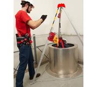 Kit de trípode de espacio reducido con cabrestante de 1200 libras, soporte de protección contra caídas y elevación de alcantarillado, dispositivo de rescate autobloqueante para lugares de trabajo