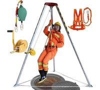 Kit de trípode de espacio reducido resistente para rescate de túnel de alcantarillado, cabrestante de 2500 libras con protección contra caídas de 120000 libras de capacidad de carga