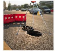 Kit de trípode de rescate compacto, dispositivo de seguridad de protección contra caídas con mecanismo de bloqueo automático, capacidad de 1800 libras, cabrestante de 98 pies, ideal para espacios