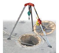 Kit de trípode de rescate de emergencia con cabrestante y protección contra caídas, herramienta de acceso de aluminio resistente para pozos de registro, diseño compacto para espacios reducidos, ideal