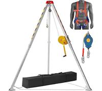 Kit de trípode de rescate de emergencia de aluminio resistente para espacios reducidos, soporte multiusos con cuerda de seguridad para una respuesta de emergencia segura y eficiente