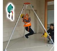 Kit de trípode de rescate de emergencia para espacios reducidos, sistema de detención de caídas con polea portátil y cabrestante de 20/30 m, ideal para trabajos aéreos, pozos profundos y seguridad