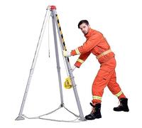 Kit de trípode de rescate de emergencia, sistema de detención de caídas para espacios reducidos 1200/1800/1,179.3 kg, marco de aluminio, cable de 65'/98'/130', patas y pies ajustables