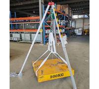 Kit de trípode de rescate de emergencia, sistema de elevación de aleación de aluminio resistente con cabrestante y cinturón de seguridad para soluciones de detención de caídas y elevación en espacios