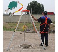 Kit de trípode de rescate resistente con cabrestante de 1200 libras, sistema de elevación de elevación de espacio reducido para operaciones de rescate, equipo de protección contra caídas, equipo de