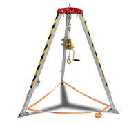 Kit de Trípode para Espacios Confinados, Equipo de Rescate con Trípode de Aluminio, Cable de 20 m, Cabrestante Manual, Altura de 134-214 cm, para Pozos, Alcantarillas(1179kg/2600lbs)