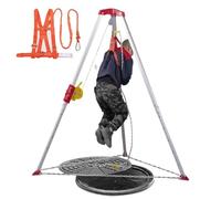 Kit de trípode para espacios confinados, kits anticaídas de alta resistencia con cabrestante metálico y cinturón de seguridad, para elevación de objetos y rescate de emergencia(Load 1800lbs 20m)