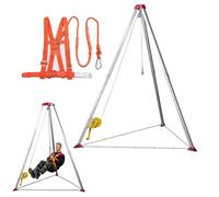 Kit de trípode para espacios confinados, trípode de rescate de alcantarillado de alta resistencia, con cable de acero y cinturón de seguridad, para elevación de objetos(Load 1800lbs 20m)