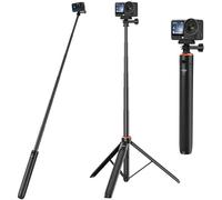 Kit de trípode para selfie de 136 cm para DJI Osmo Action 6, Osmo Nano, mango extensible 2 en 1 con soporte adaptador de liberación rápida, barra de extensión/agarre de mano Volg de viaje/soporte de