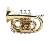 Kit de Trompeta de Bolsillo Nurnesy en Llave BB: Trompeta de Bolsillo de Latón con Boquilla de 7c, Tela de Limpieza, Guantes y Bolsas de Transporte