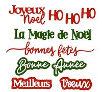 Kit de Troqueles Navidad Letras en Francés Troqueles Scrapbooking para Tarjetas de Navidad Scrapbook DIY Decorar Regalos