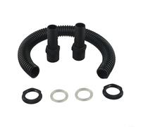 Kit de tubería de conector de tope de agua, manguera de 25 mm y 0,5 m con accesorios, kit de enlace para conectar 2 barriles de lluvia juntos, instalación simple para almacenamiento de agua de jardín