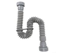 Kit de tubo de drenaje de fregadero de doble cabeza con manguera de desagüe telescópica flexible de 200-800 mm, tubo de drenaje de plástico, conector gris para fregaderos de cocina y baño